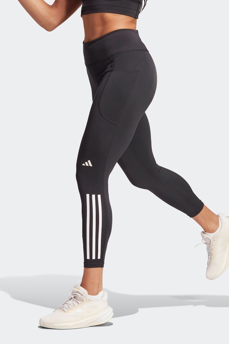 adidas Black Daily Run 3S 7/8 Leggings - Image 1 of 6