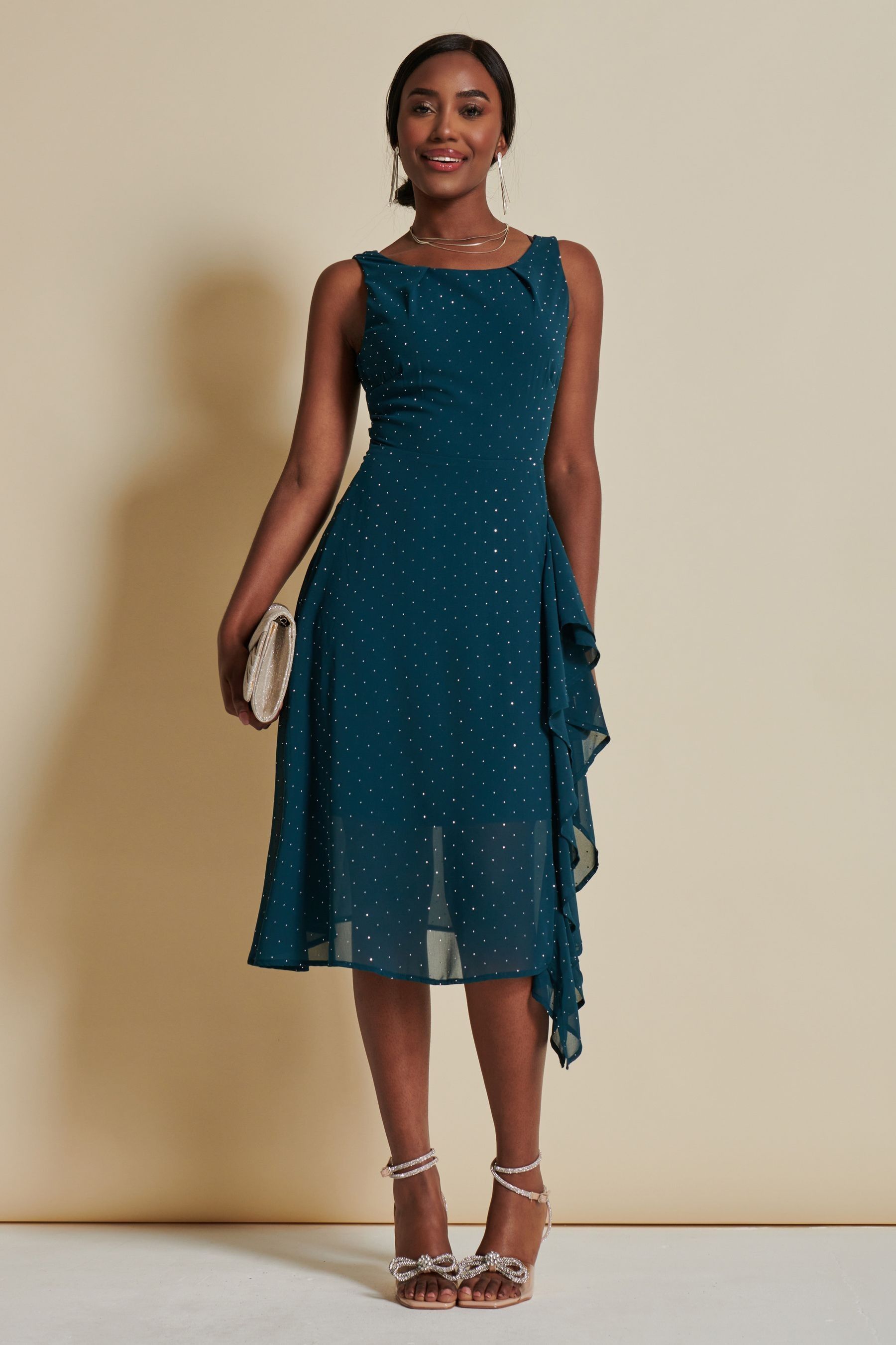 Embellished chiffon gown online