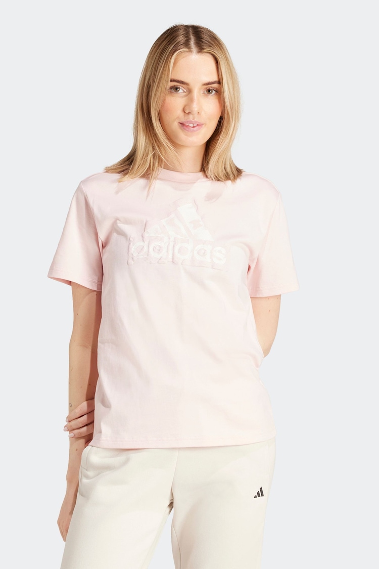 adidas Pink 100% Cotton Future Icons Logo T-Shirt - Image 1 of 7