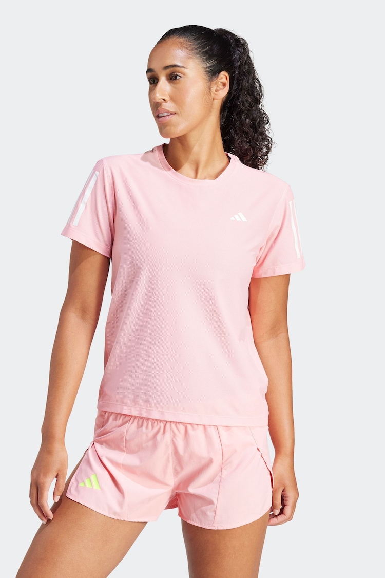 adidas Pink Own The Run T-Shirt - Image 1 of 7