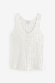 White Textured Sccop Neck Tank Top - Image 5 of 6