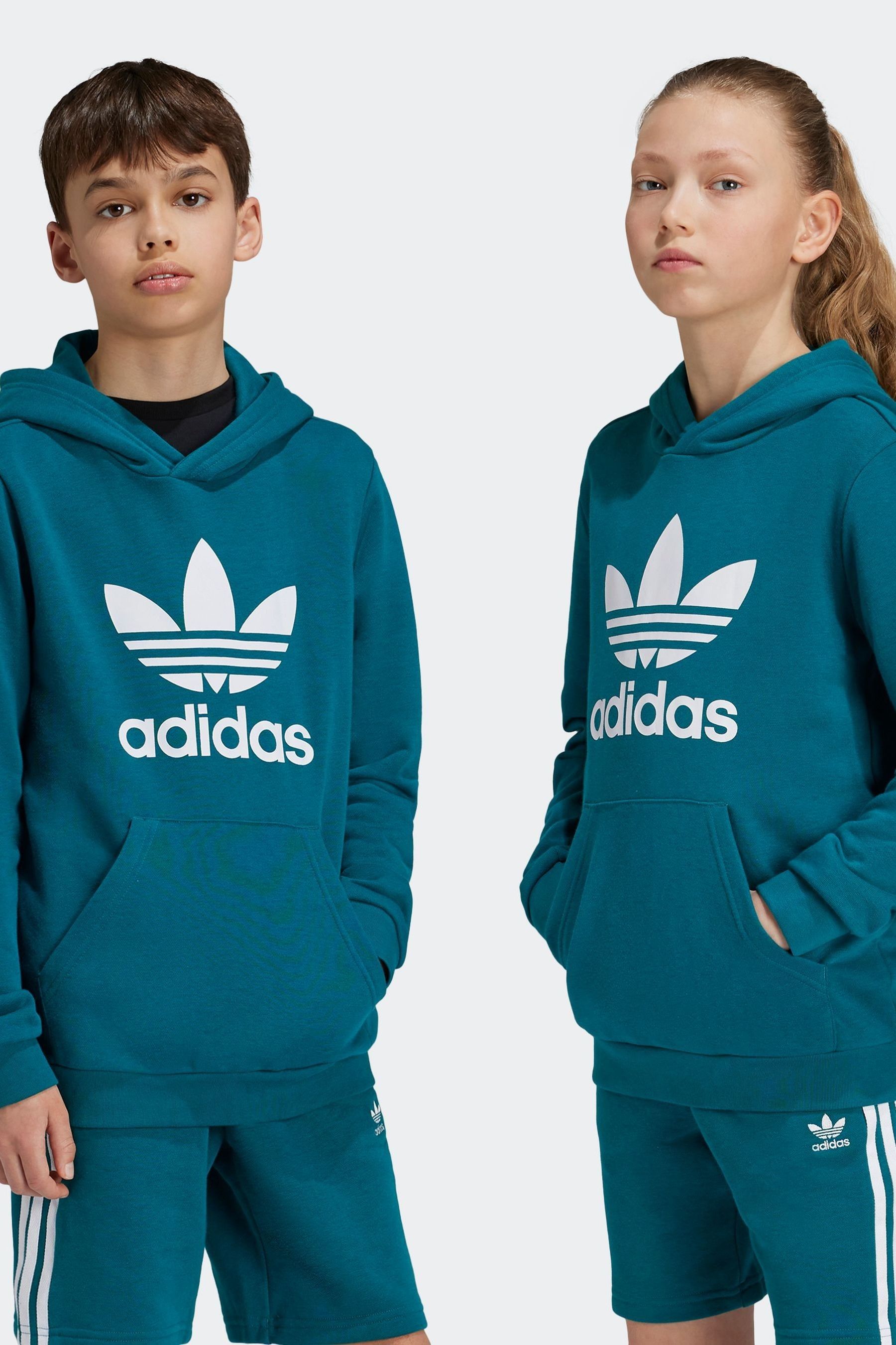 Buy adidas Green Kids Originals Trefoil Hoodie from Next Luxembourg