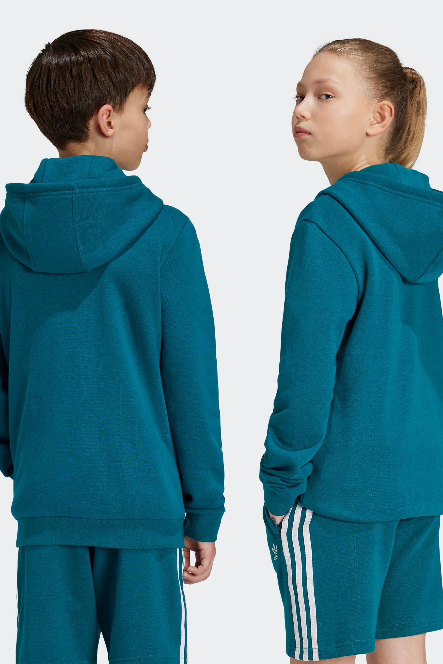 Buy adidas Green Kids Originals Trefoil Hoodie from Next Luxembourg