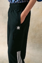 adidas Originals Black adidas Originals 3 Stripe Wide Leg Trousers - Image 5 of 6