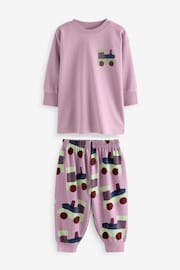 Pink/Rust/Cream Transport Oversized 100% Cotton Pyjamas 3 Pack (9mths-10yrs) - Image 2 of 17