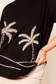 Curves Like These Black Short Sleeve Embroidered T-Shirt - Image 4 of 4