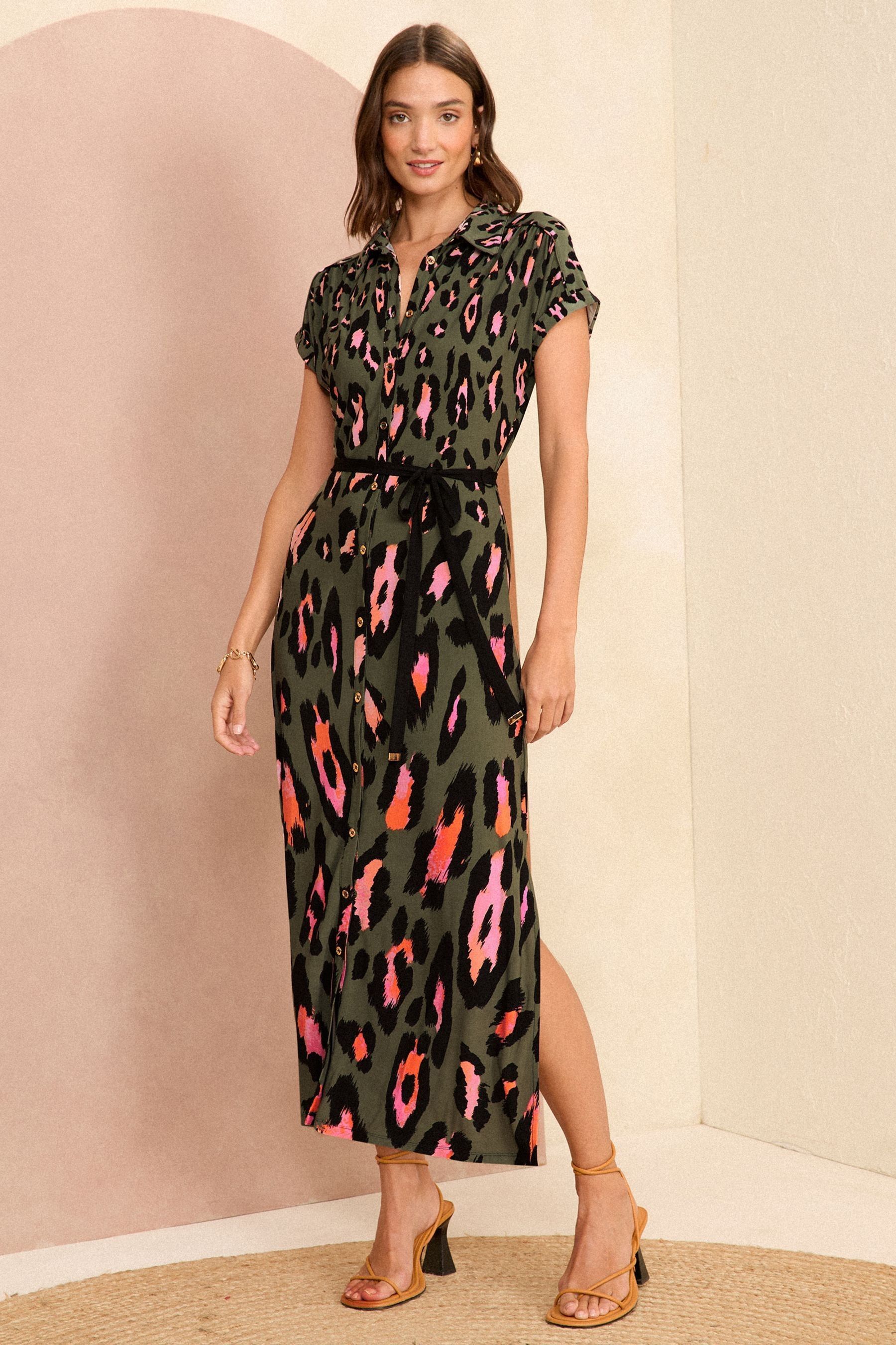 Next pink leopard print dress deals