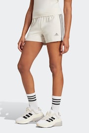 adidas Brown Slim Essentials 3-Stripes Shorts - Image 1 of 6