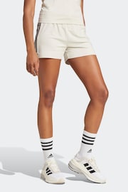 adidas Brown Slim Essentials 3-Stripes Shorts - Image 3 of 6