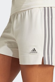 adidas Brown Slim Essentials 3-Stripes Shorts - Image 4 of 6