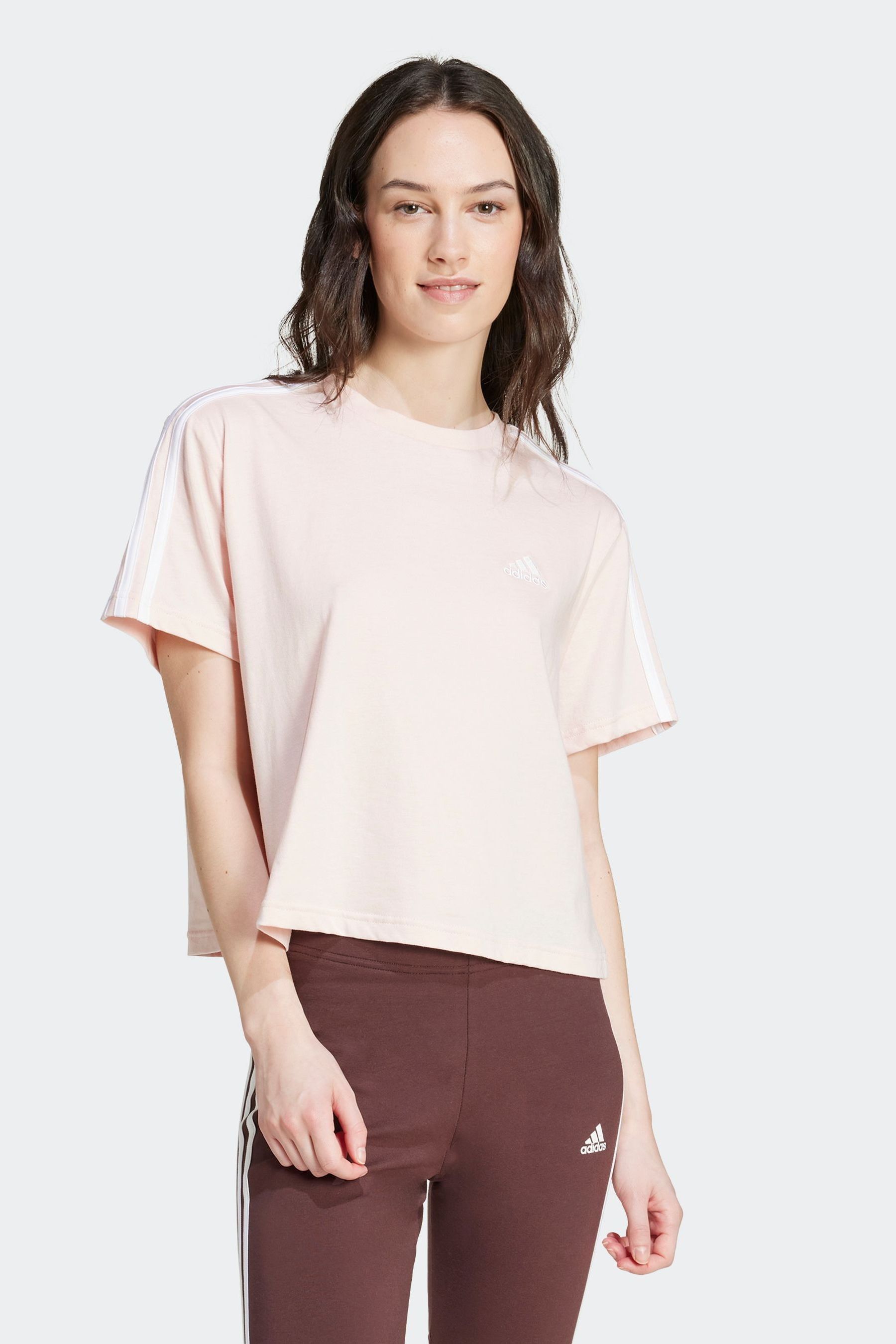 Baby pink adidas shirt online