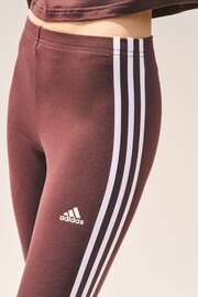 adidas Brown 3 Stripe High Waist Leggings - Image 3 of 3