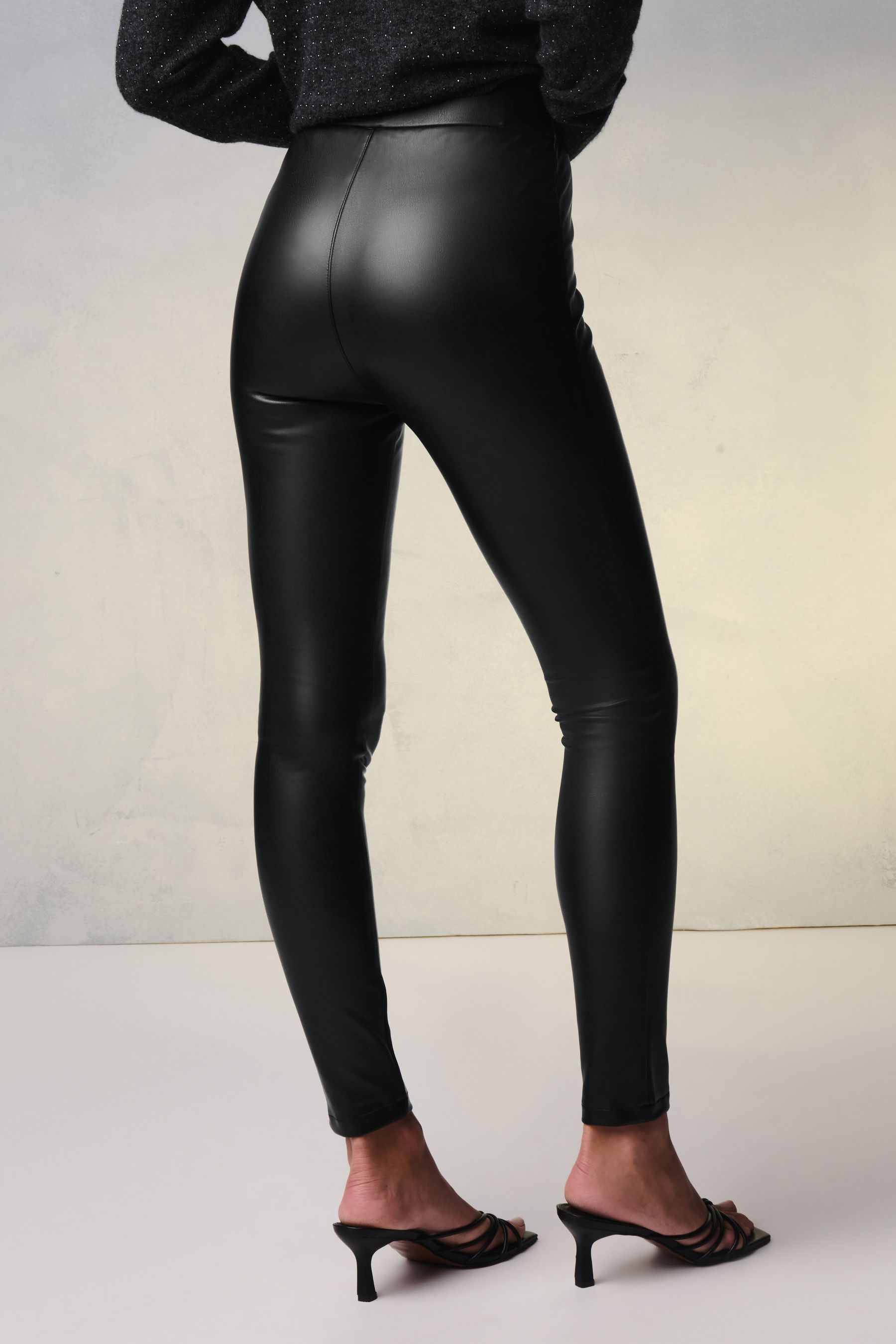 Black PU Faux Leather Leggings