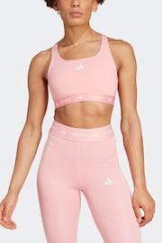 adidas Pink Medium Support Techfit Powerreact Bra - Image 6 of 10