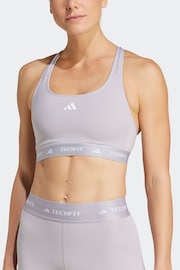 adidas Grey Medium Support Techfit Powerreact Bra - Image 6 of 11