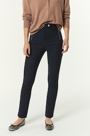 Navy Blue Zip Detail Skinny Trousers - Image 3 of 7