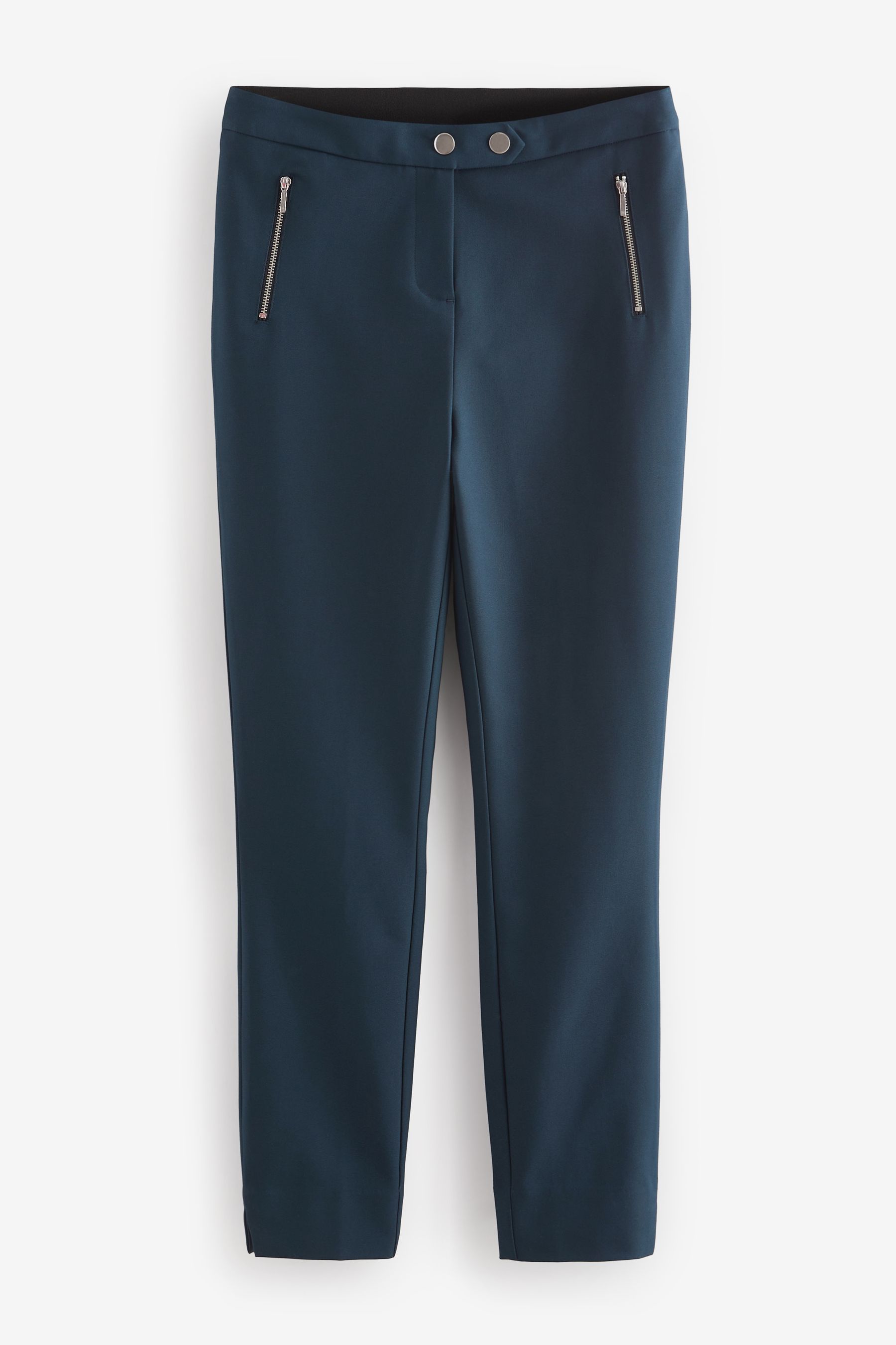 Buy Navy Blue Zip Detail Skinny Trousers from the Next UK online shop