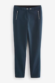 Navy Blue Zip Detail Skinny Trousers - Image 6 of 7