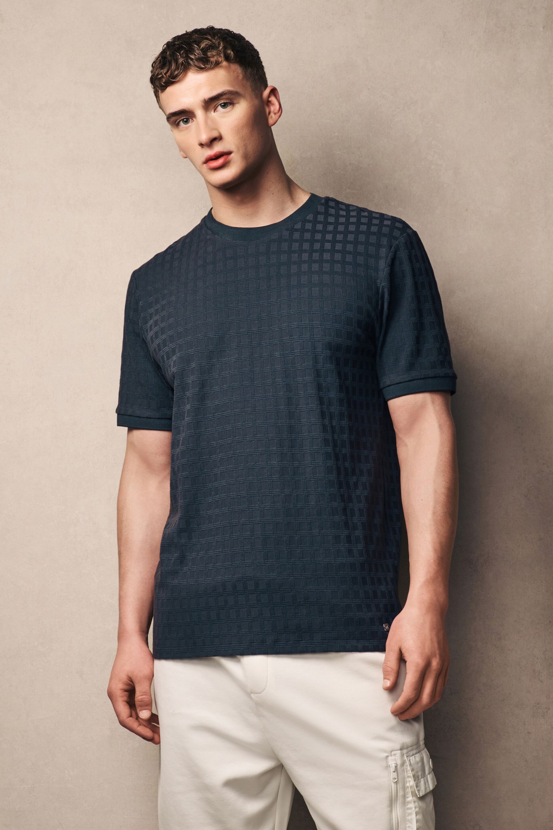 Charcoal Grey Texture T-Shirt - Image 3 of 8