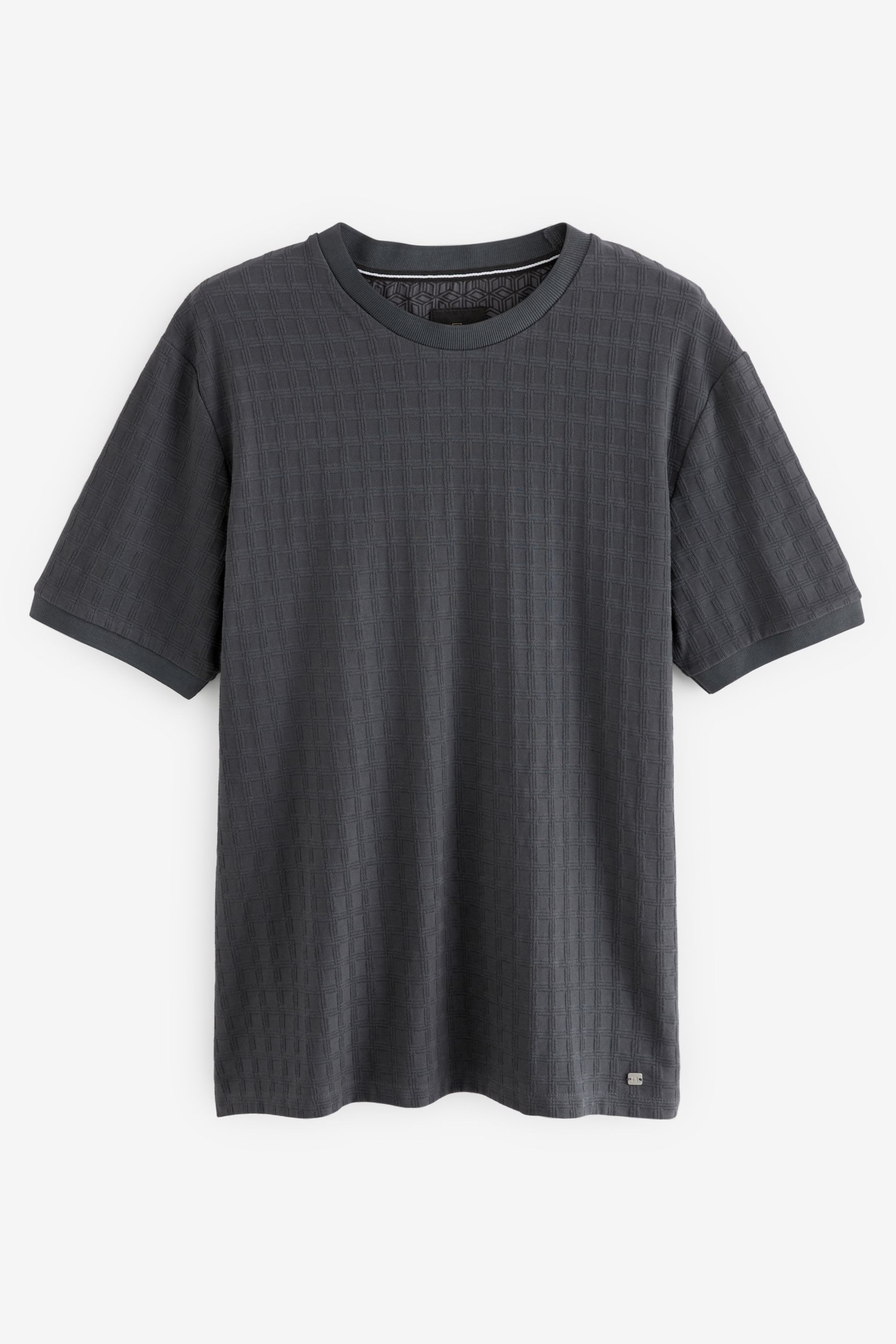 Charcoal Grey Texture T-Shirt - Image 6 of 8