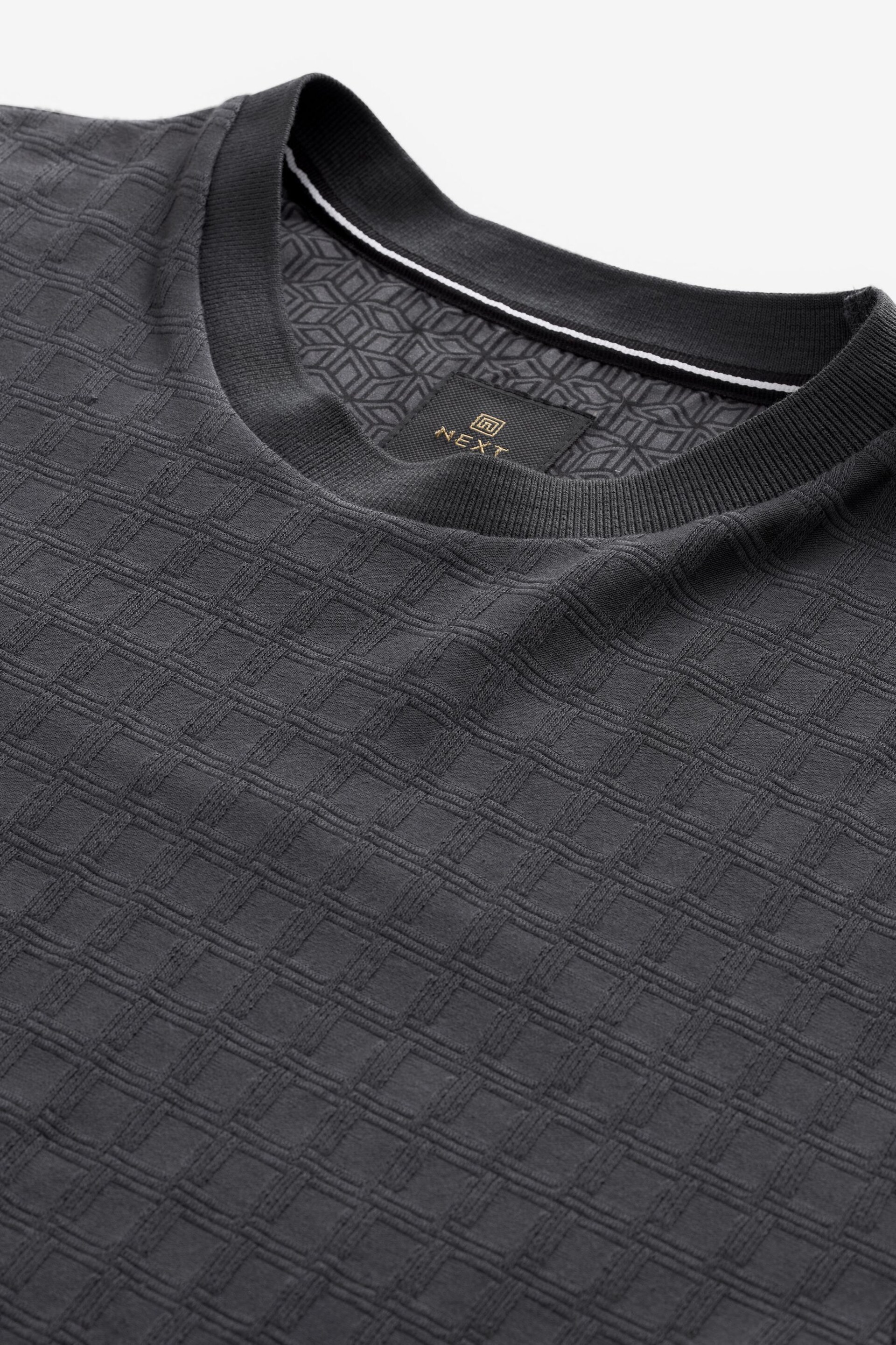 Charcoal Grey Texture T-Shirt - Image 7 of 8