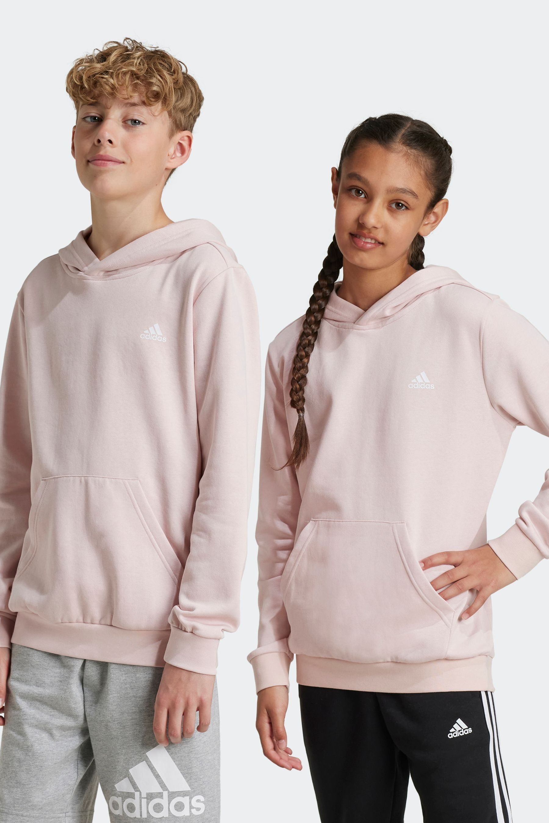 Adidas hoodie baby pink top