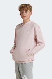 adidas Pink Kids Essentials Small Logo Feel Cozy Fleece Hoodie - Image 3 of 3