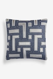 Navy 50 x 50cm Barlow Cut Velvet Cushion - Image 2 of 4