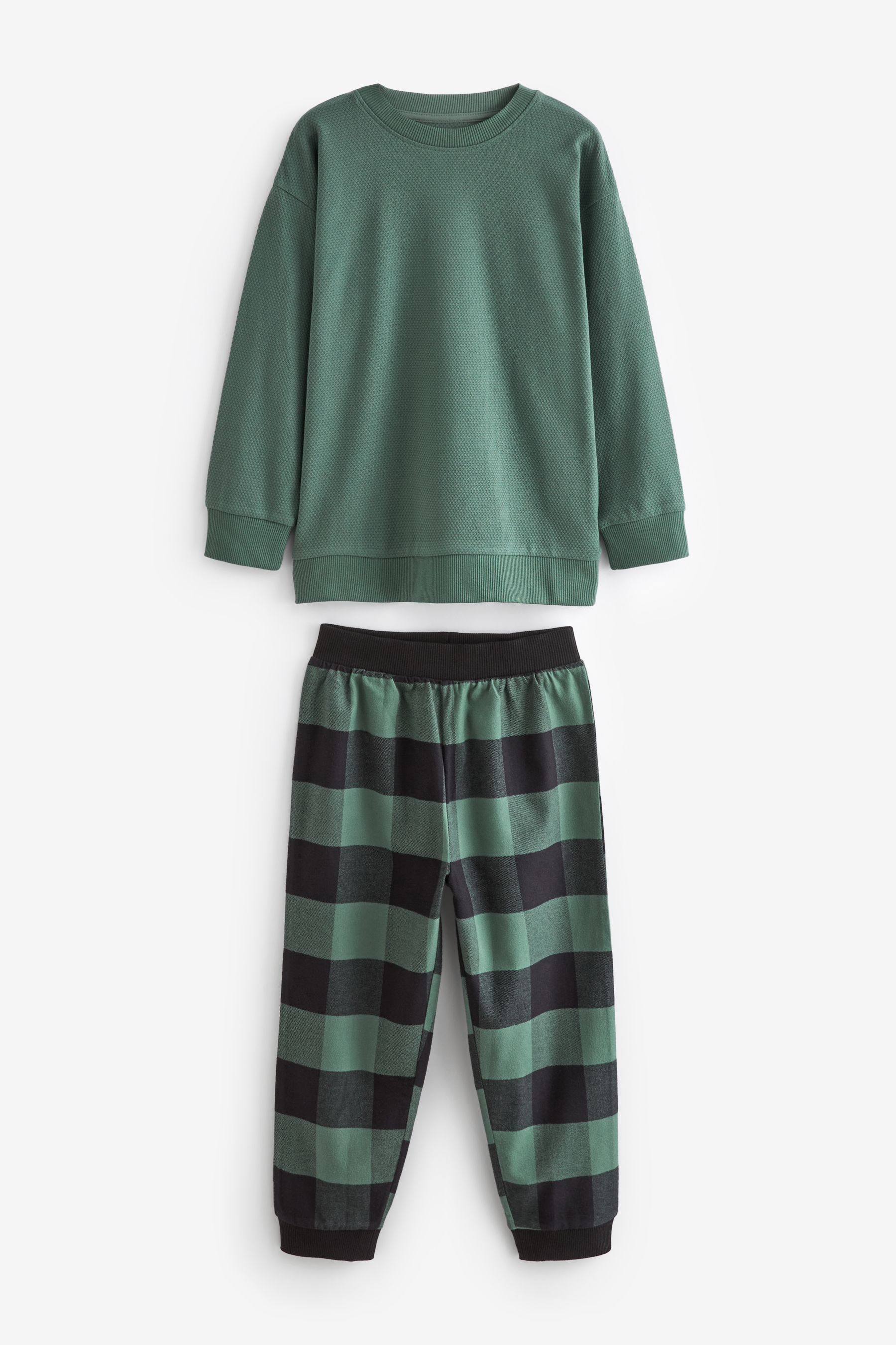 Buy Blue Green Brown 3 Pack Woven Check 100 Cotton Pyjamas 3 16yrs from the Next UK online shop