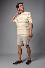 Ecru Textured Stripe T-Shirt - Image 2 of 8