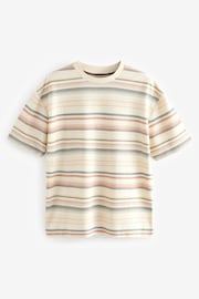 Ecru Textured Stripe T-Shirt - Image 6 of 8