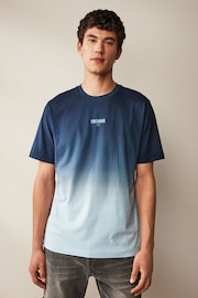 Navy Blue Dip Dye T-Shirt - Image 1 of 6