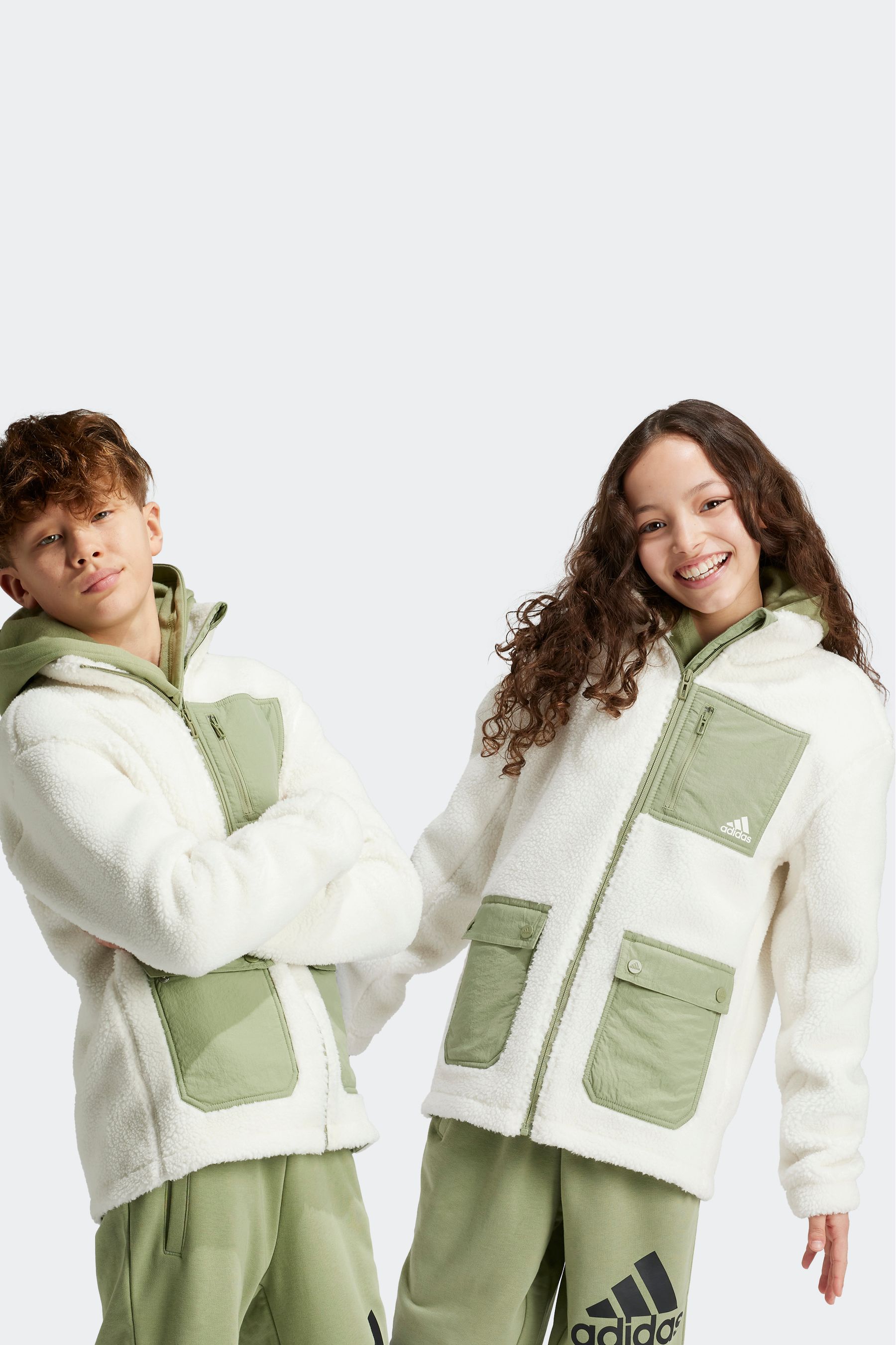 Buy adidas White Sherpa Fleece Jacket from Next Canada