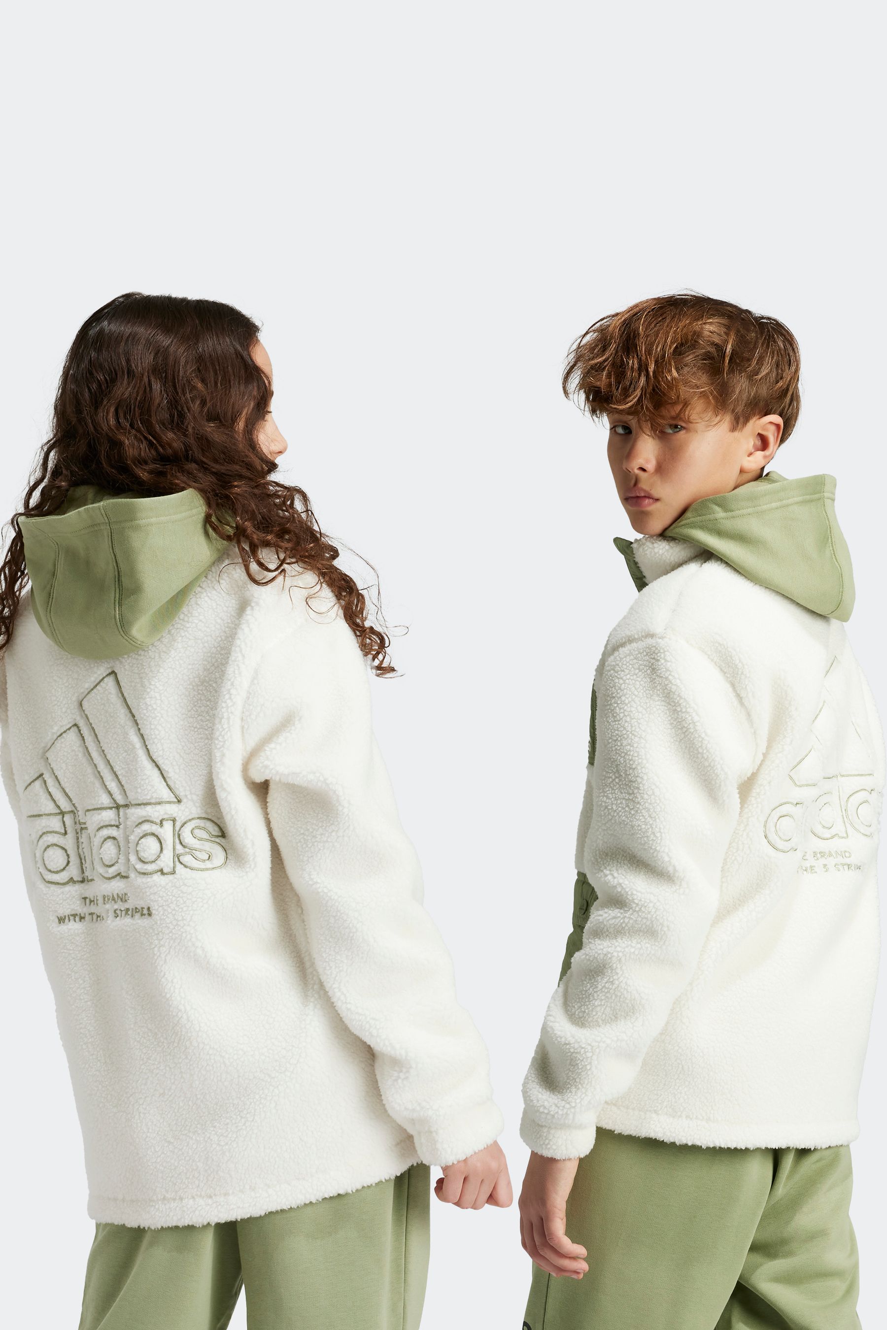 Adidas white sherpa hoodie hot sale