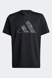 adidas Black Kids Train Essentials Seasonal Print T-Shirt - Image 6 of 6