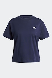 adidas Blue Small Logo 100% Cotton T-Shirt - Image 7 of 7