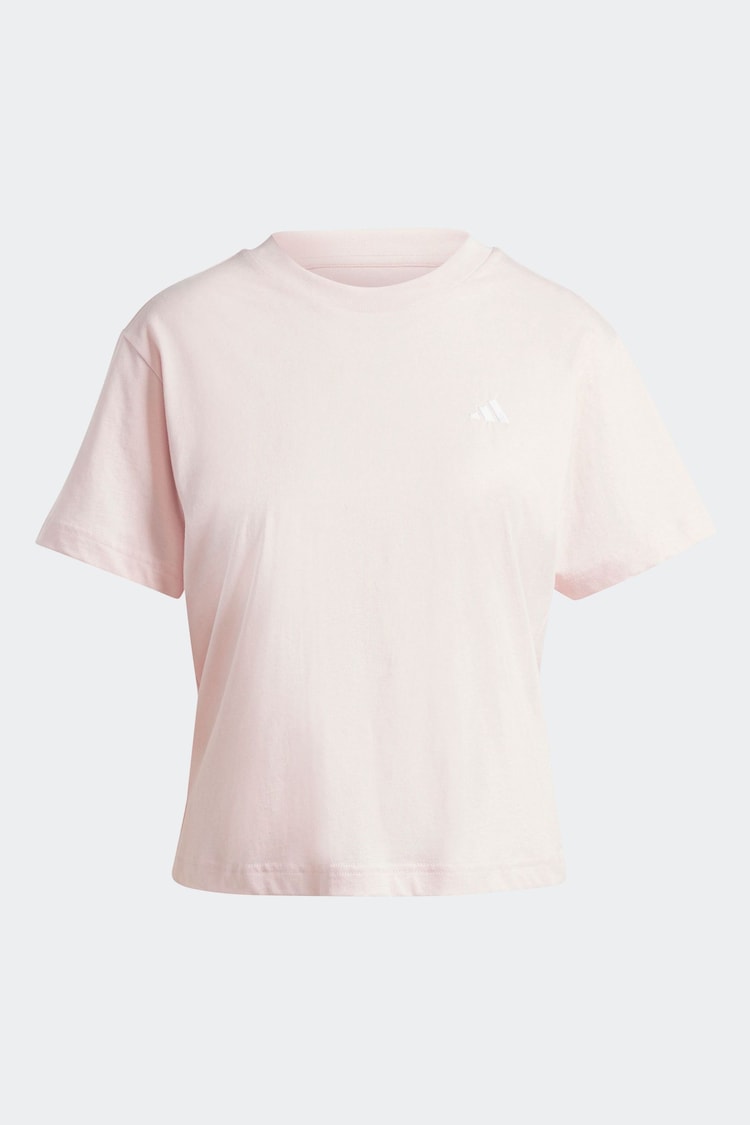 adidas Pink Small Logo 100% Cotton T-Shirt - Image 7 of 7