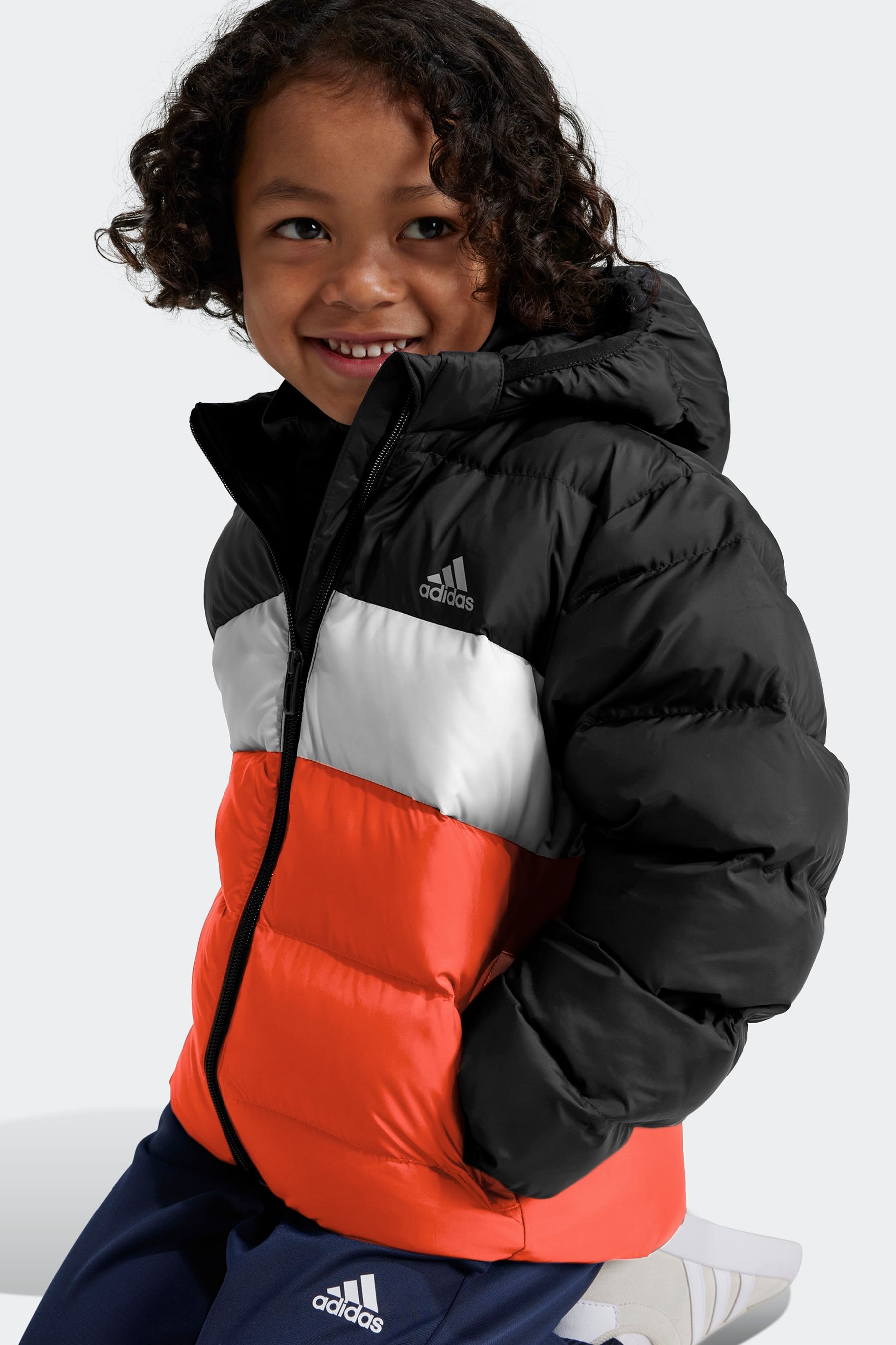 Buy adidas Black Red Synthetic Down Padded Jacket from the Next UK online shop
