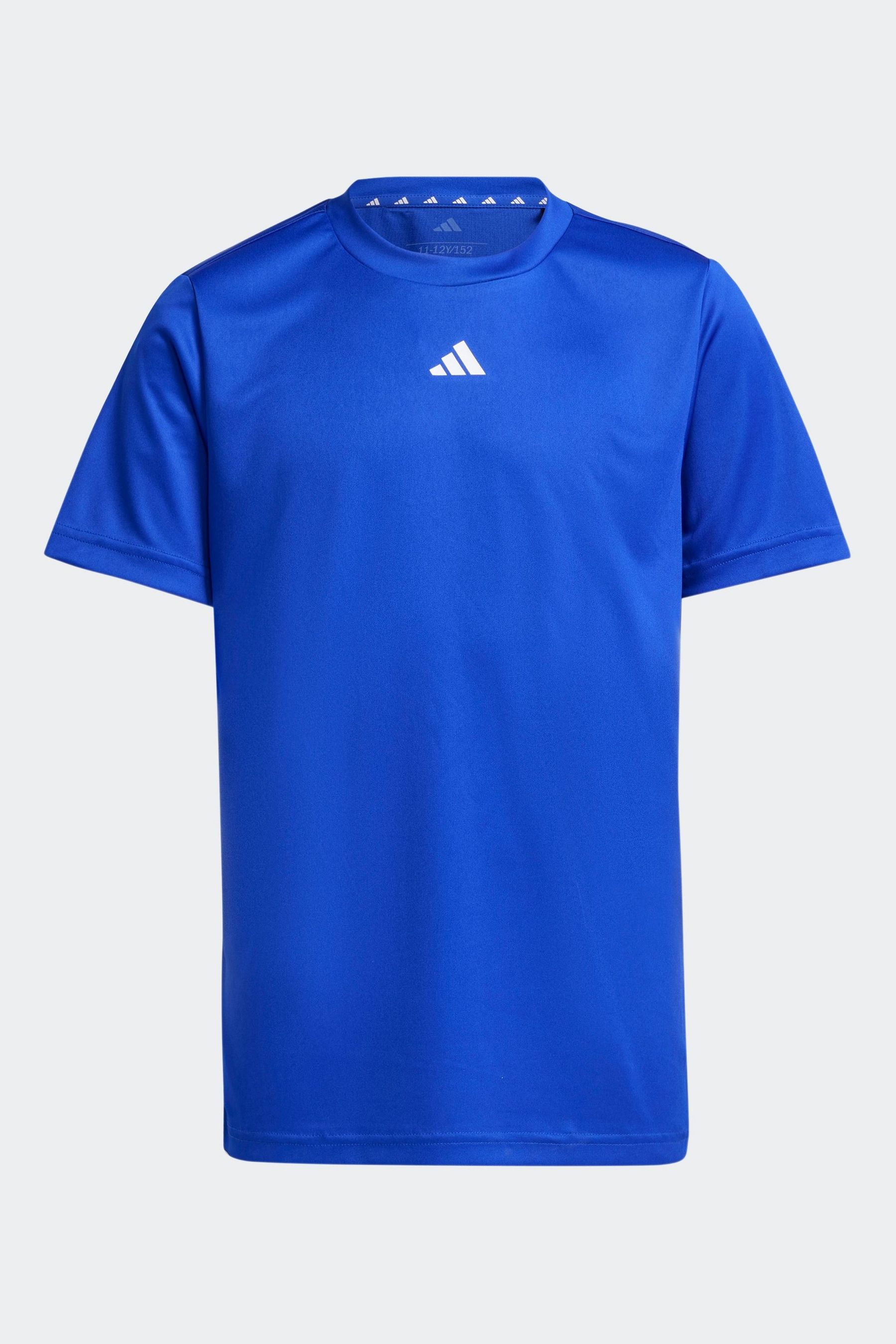 adidas Dark Blue Kids Regular Fit Train Essentials Logo T Shirt