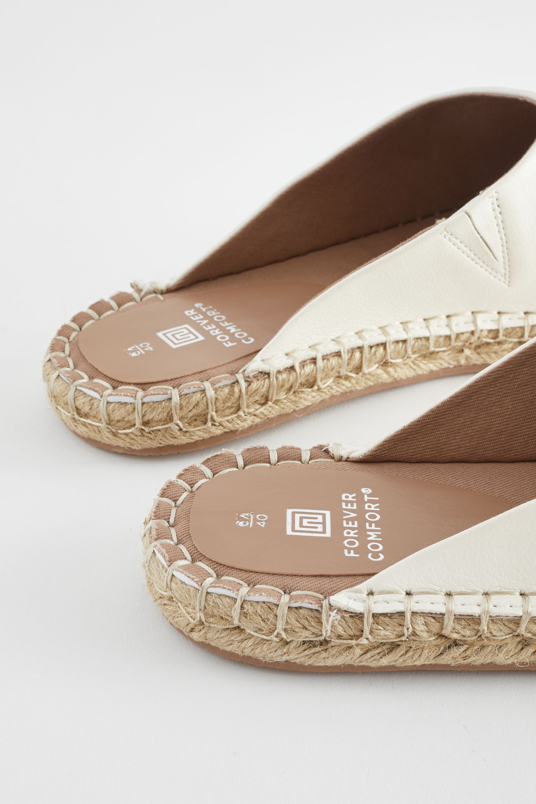 Buy White Forever Comfort Espadrille Mules from Next Canada