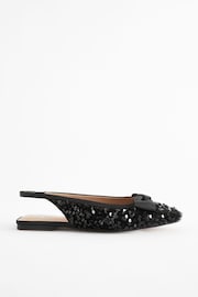 Black Forever Comfort® Sequin Bow Slingback Shoes - Image 2 of 5