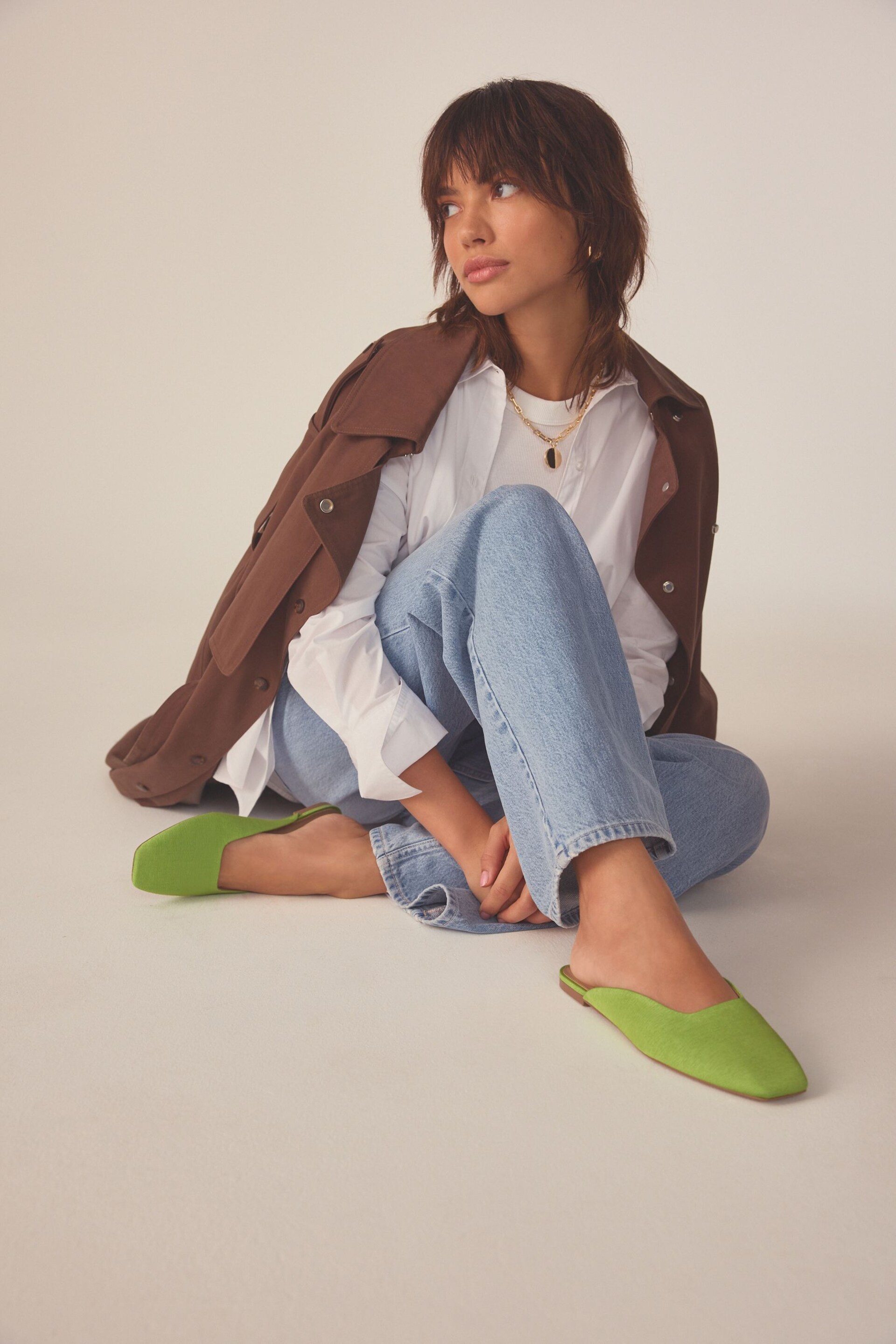 Green Forever Comfort® Square Toe Mules - Image 1 of 8