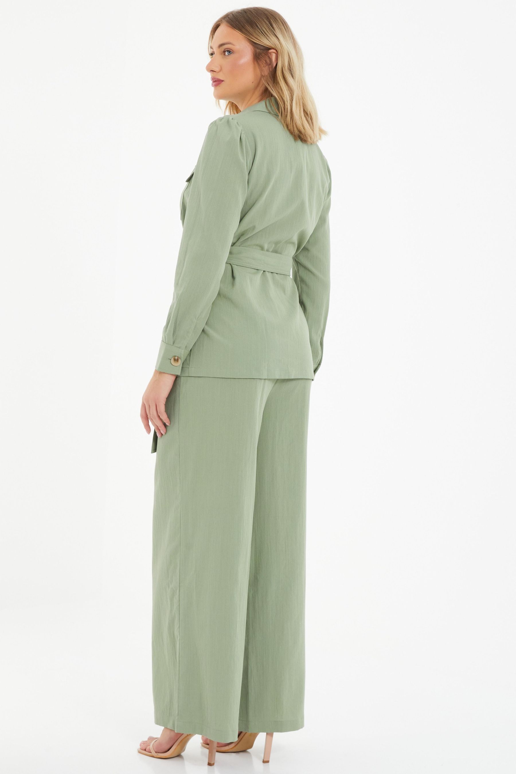 Buy Quiz Green Tie Waist Utility Jacket from Next Luxembourg