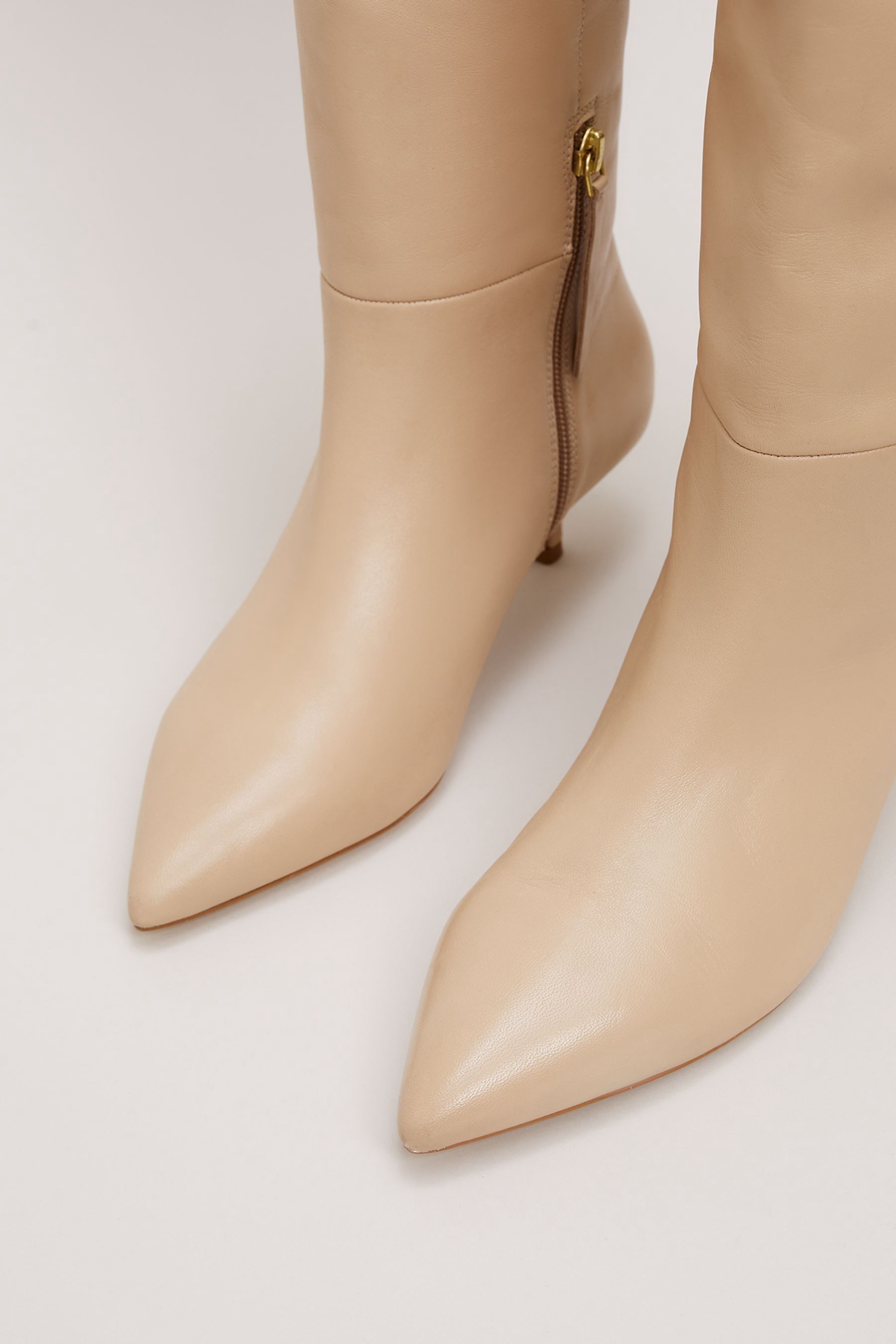 Tan kitten heel boots on sale