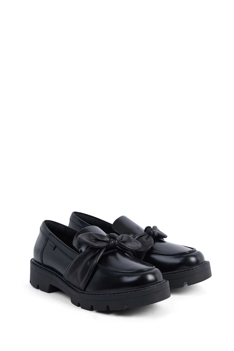 Kickers Black Kori Loafer Bow Leather Shoes - Image 1 of 5