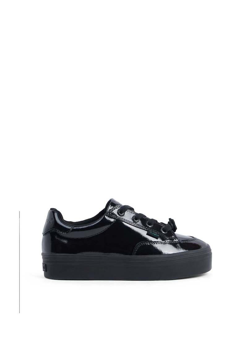 Kickers Black Tovni Stack Lo Flower Patent Trainers - Image 2 of 6