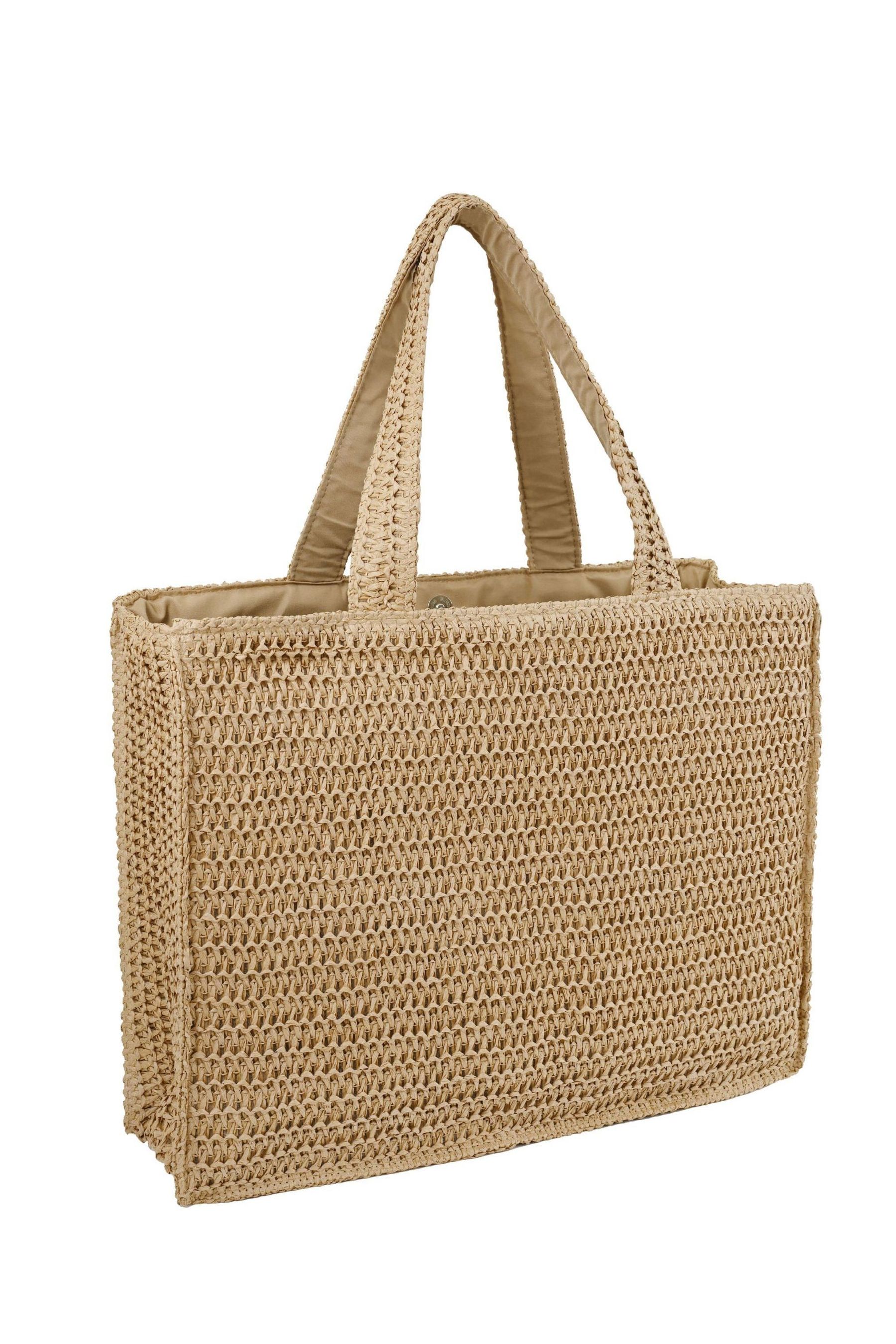 Buy South Beach Natural Straw Woven Shoulder Tote Bag from Next Germany