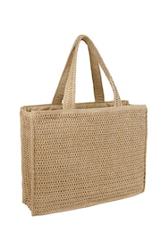 South Beach Natural Straw Woven Shoulder Tote Bag - Image 5 of 6