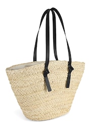 South Beach Brown Shoulder Straw Tote Bag - Image 3 of 5