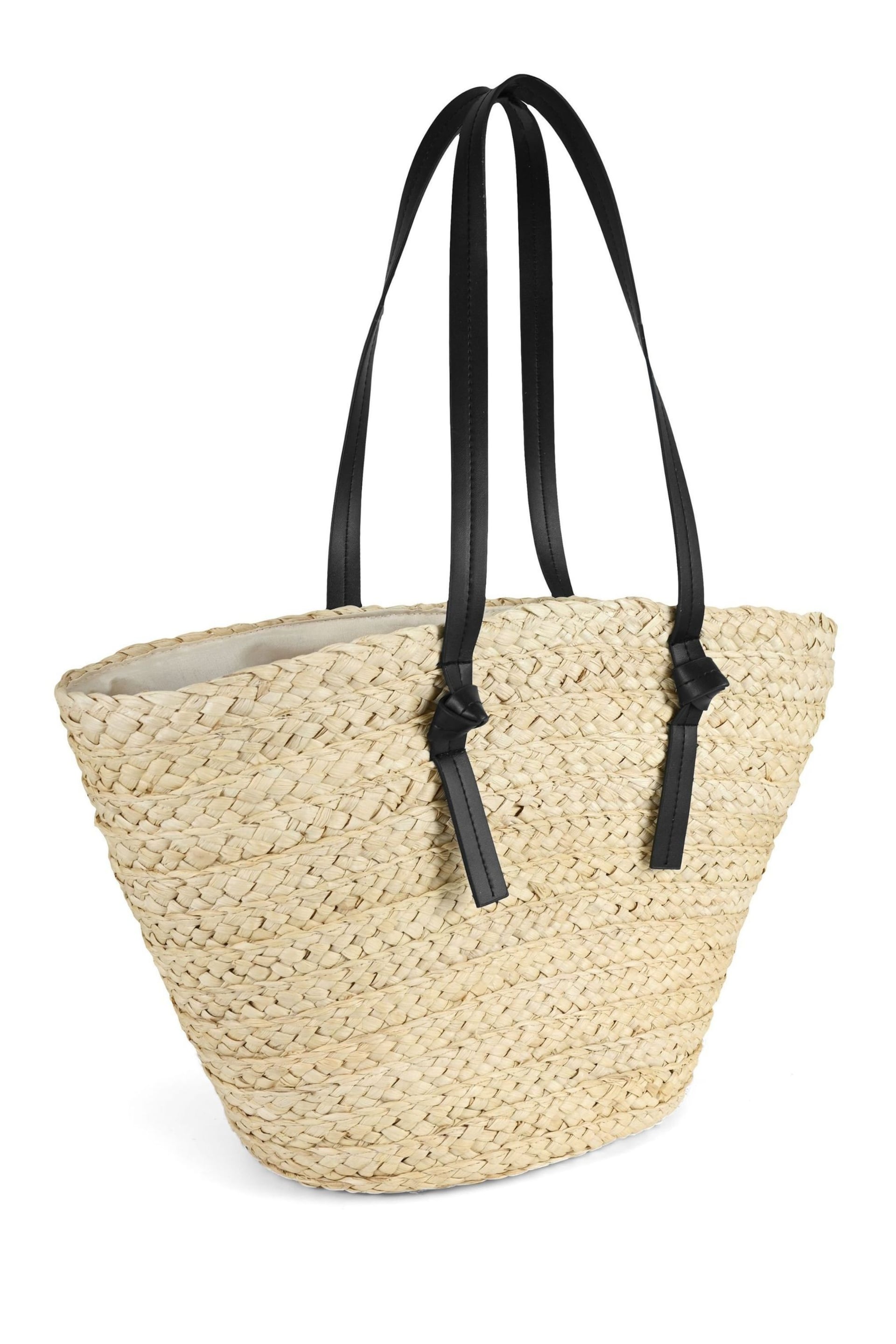 South Beach Brown Shoulder Straw Tote Bag - Image 3 of 5